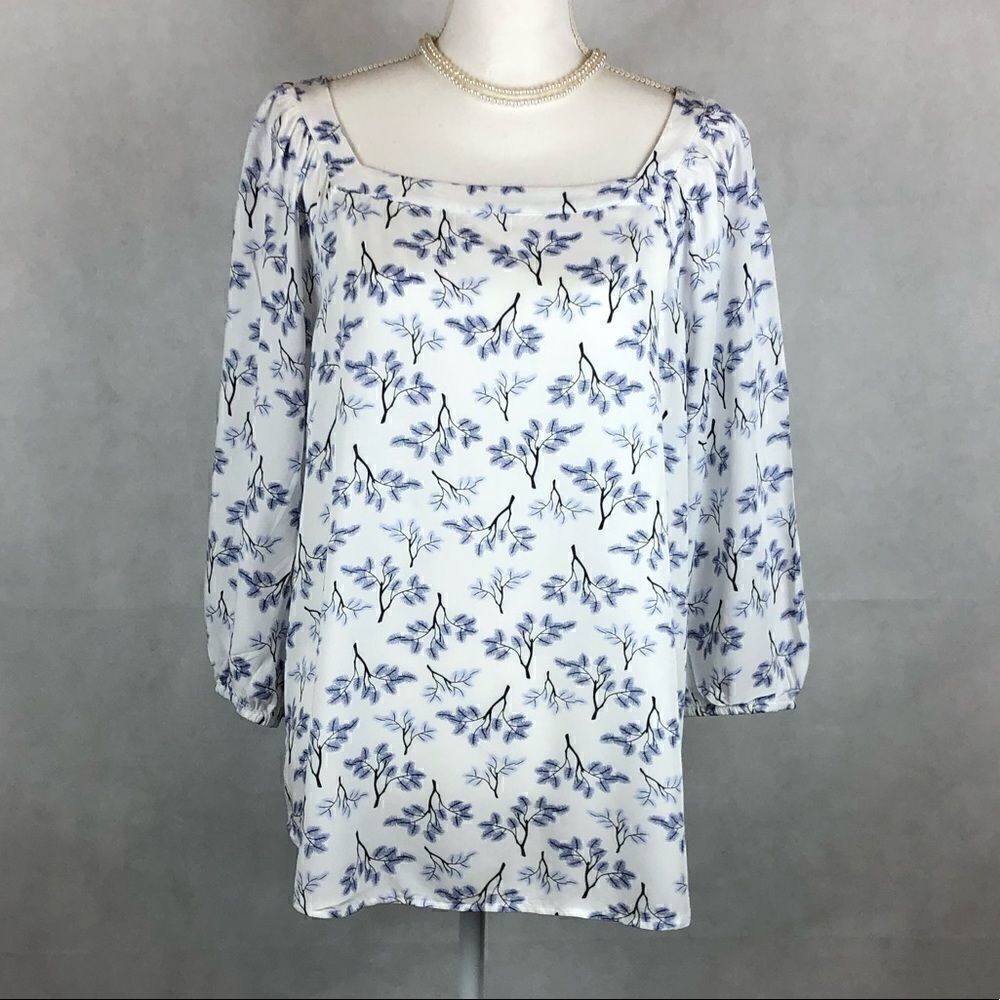 Sz M Ann Taylor Loft Print Trees Square Ne…